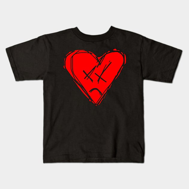 Emo Heart Kids T-Shirt by TeeNoir